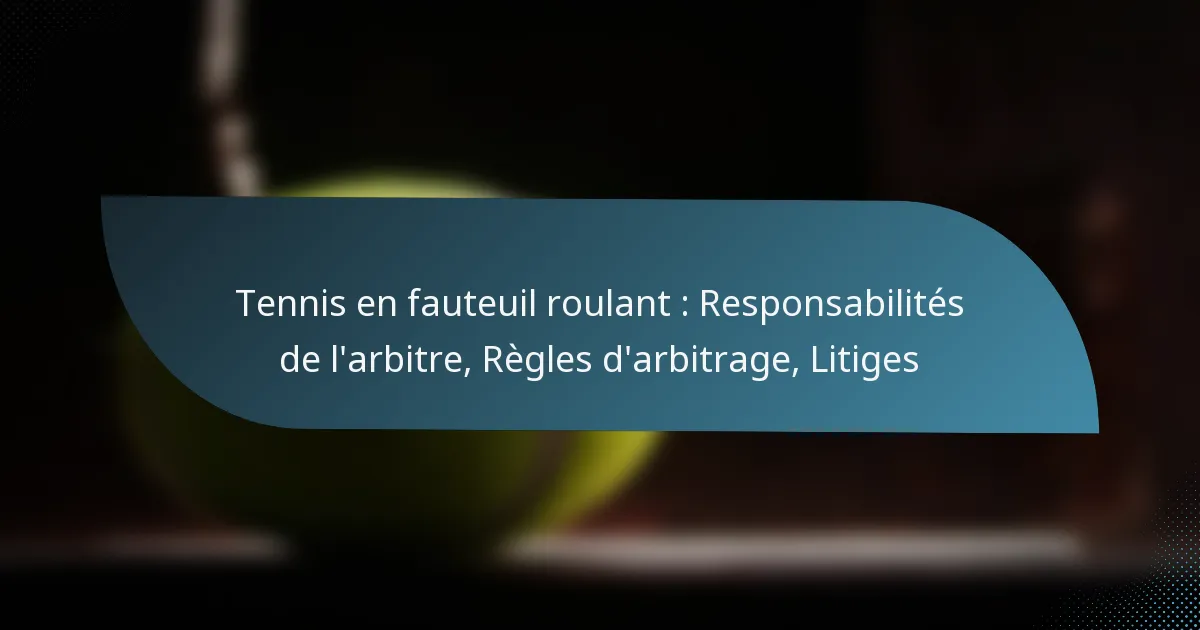 Tennis en fauteuil roulant : Responsabilités de l’arbitre, Règles d’arbitrage, Litiges